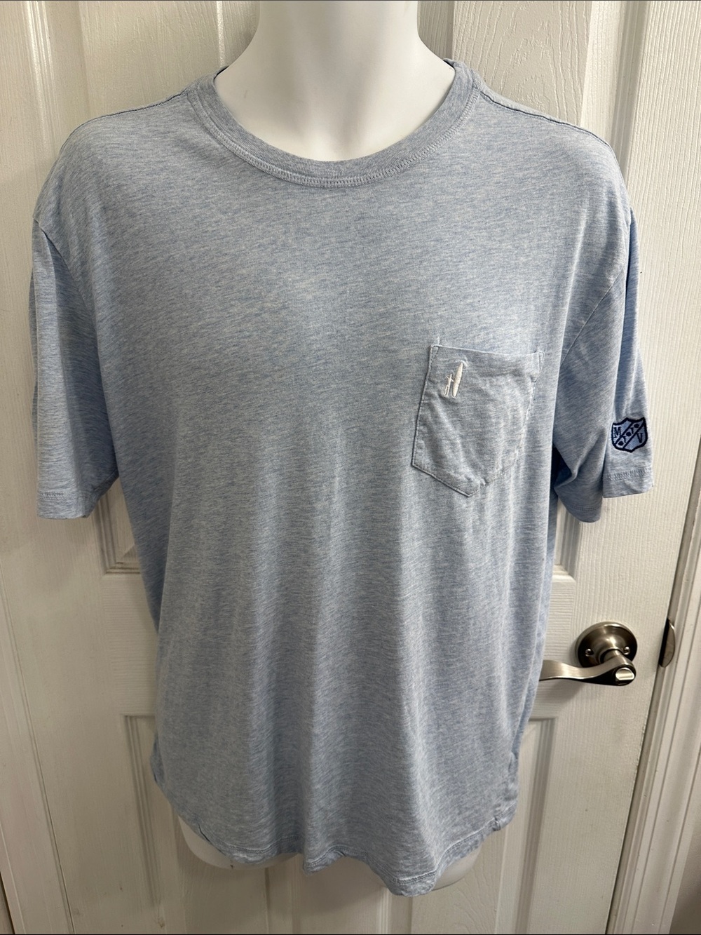 johnnie-O Men’s Heathered Dale Gulf Blue Tee Shirt Size Medium